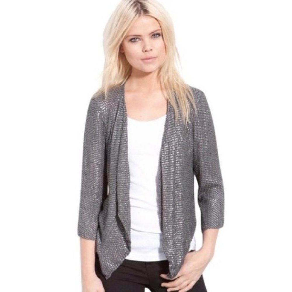 SALE 💕 Parker Silk Drape Jacket with Beading Sequins NEW!